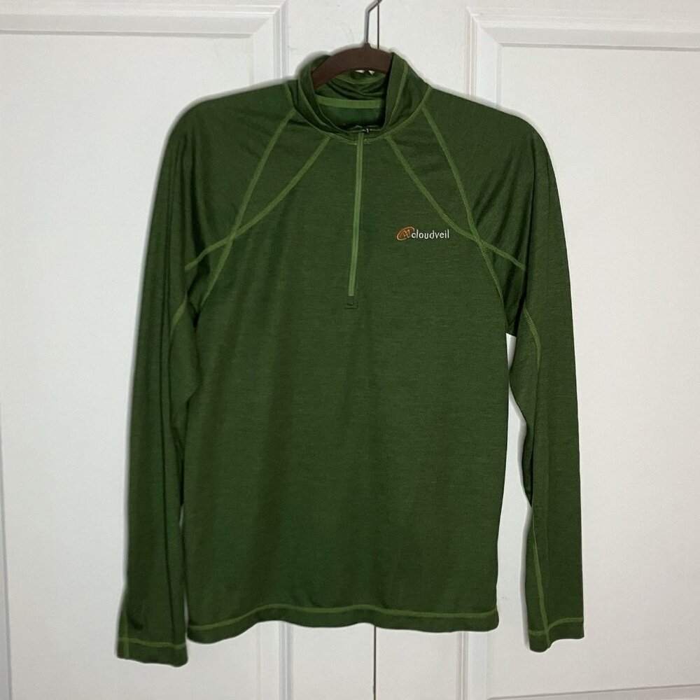 Cloudveil 1/4 Zip Base Layer Shirt Mens S Green Gorpcore Outdoor
